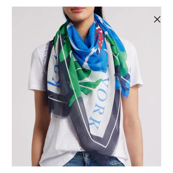 Kate Spade Springtime Bloom Modal Square Scarf 46" x 46"  NWT $98 - Picture 6 of 11